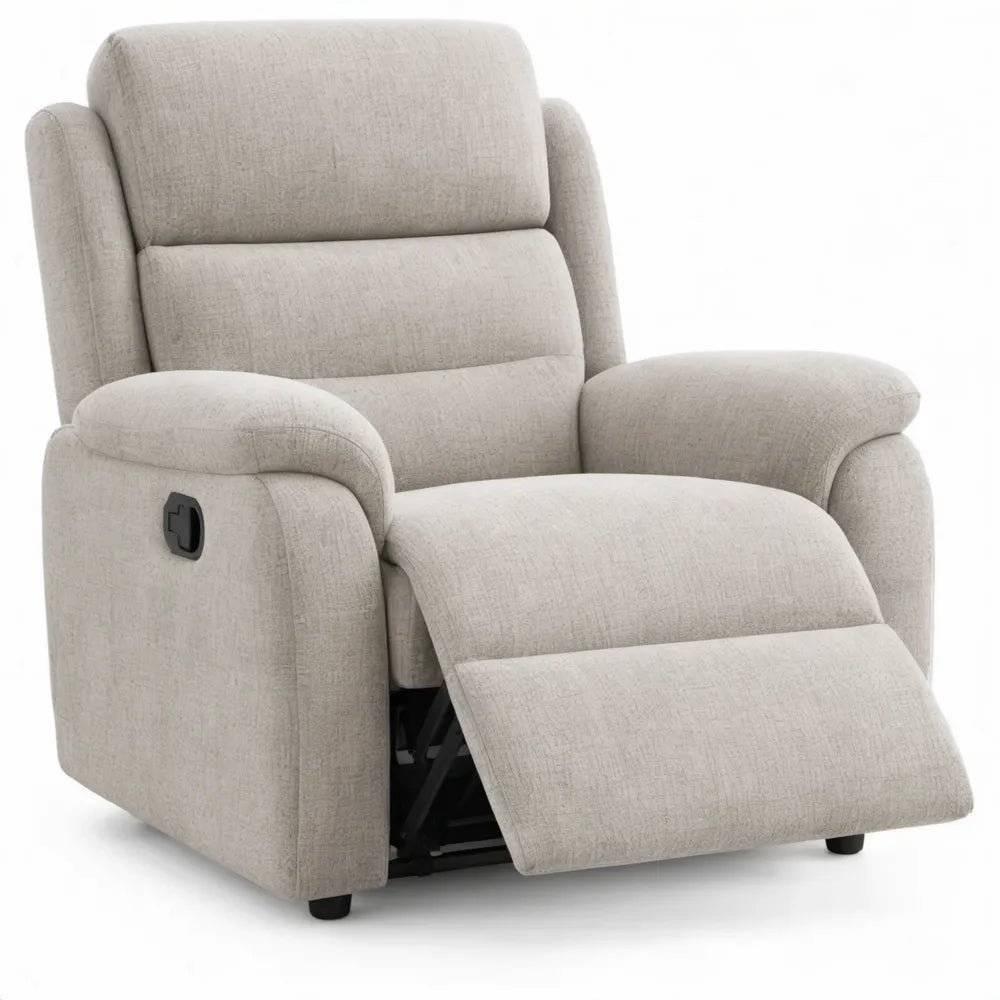 Handmatig verstelbare relaxfauteuil beige/zwart, 90 x 95 x 103 cm