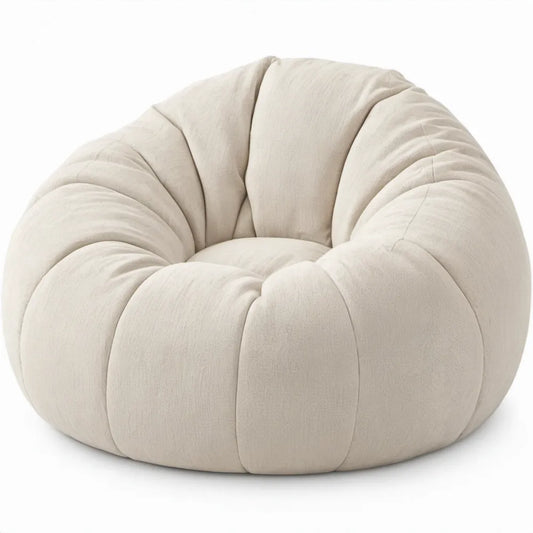 Ronde fauteuil van polyester, crème, 100 x 100 x 70 cm